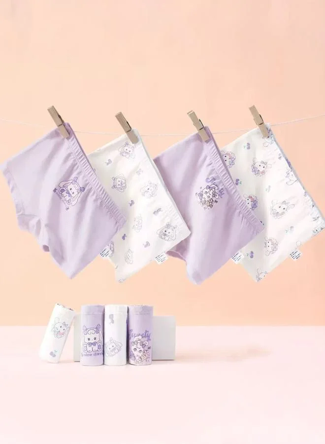 ستايلي عبوة من 4 قطع - سراويل داخلية قطنية مطبوعة للبنات